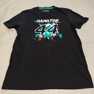 Mercedes AMG Petronas Lewis Hamilton 44 F1 Team Racing T-Shirt Black Men-L-6343